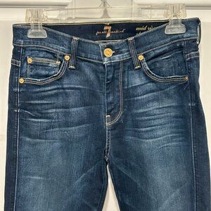 7 For All Mankind Womens Straight leg mid-rise Denim Blue Jeans Size 26